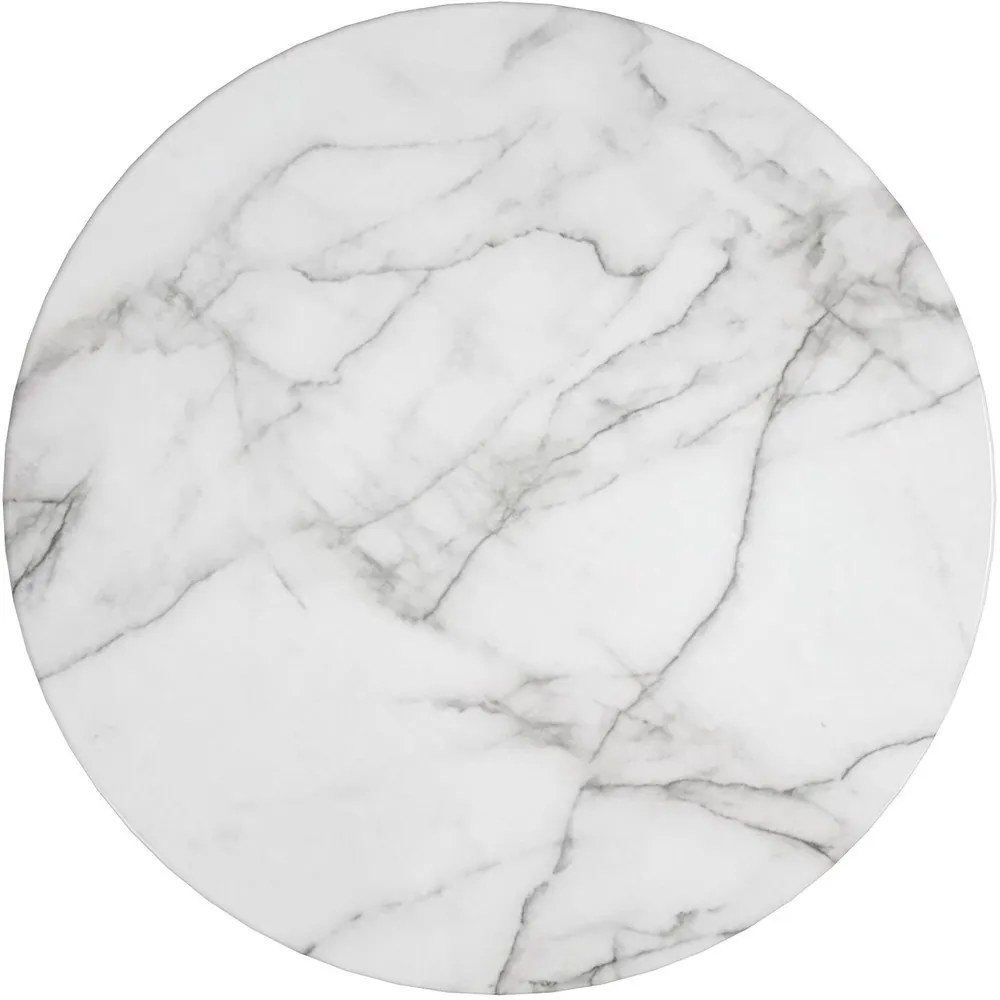Măsuță de cafea albă-aurie, rotundă, cu aspect de marmură ø 79 cm Gwyneth – CosmoLiving by Cosmopolitan