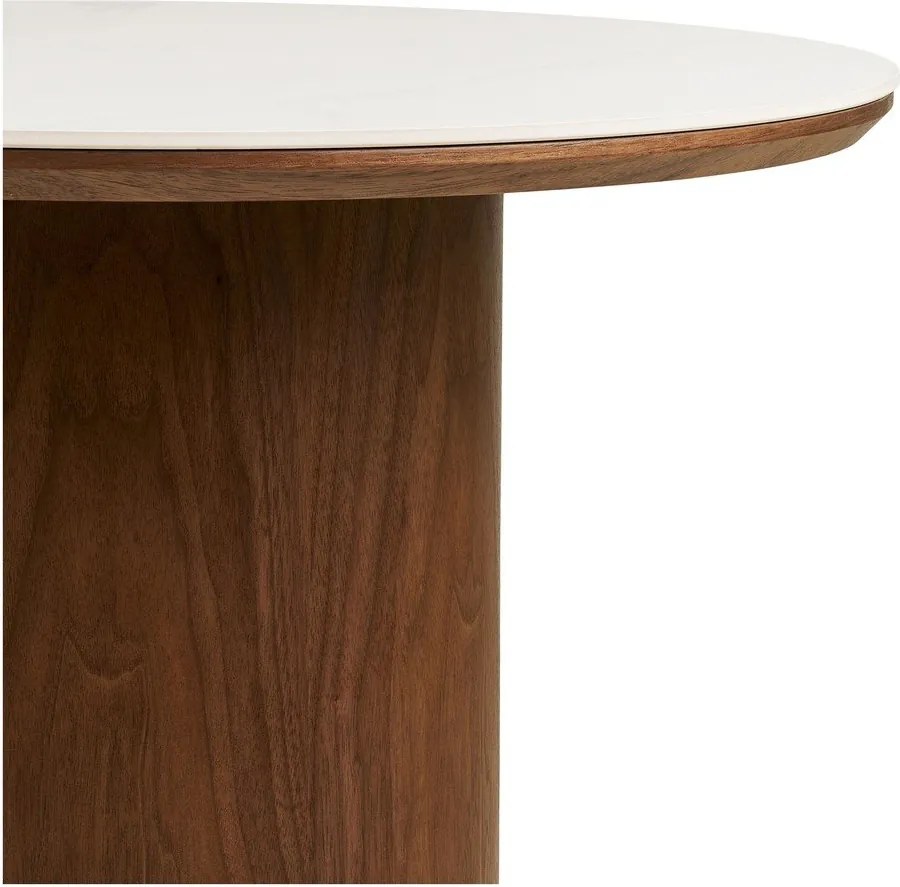 Măsuță de cafea în culoare naturală închisă rotundă cu blat ceramic ø 60 cm Noli – House Nordic