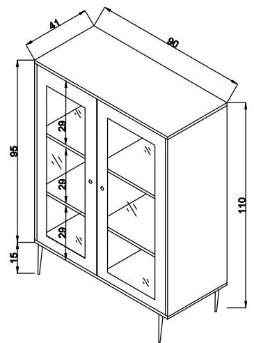 Dulap Masilu 1 (stejar + negru). 1106774