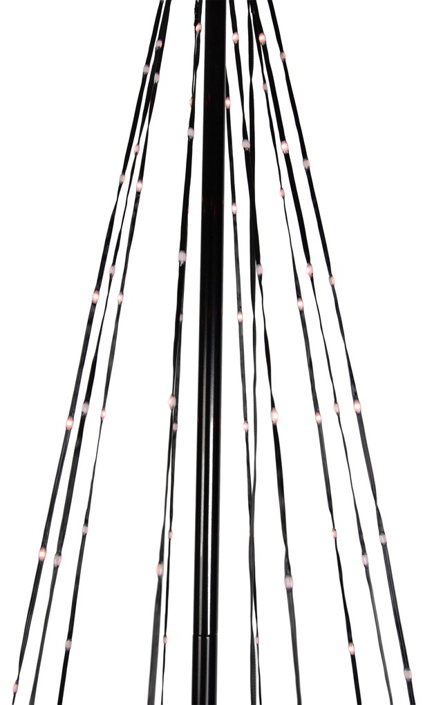 Lampă de podea de Crăciun neagră 240 cm, incl. LED RGB IP44 cu telecomandă - Nagi