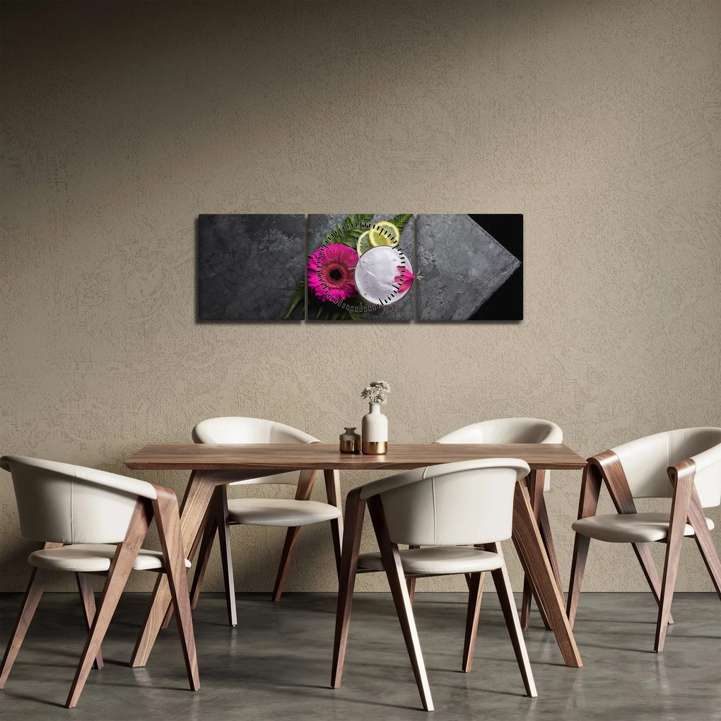 Tablou - Noaptea în Bangkok (cu ceas) (90x30 cm)
