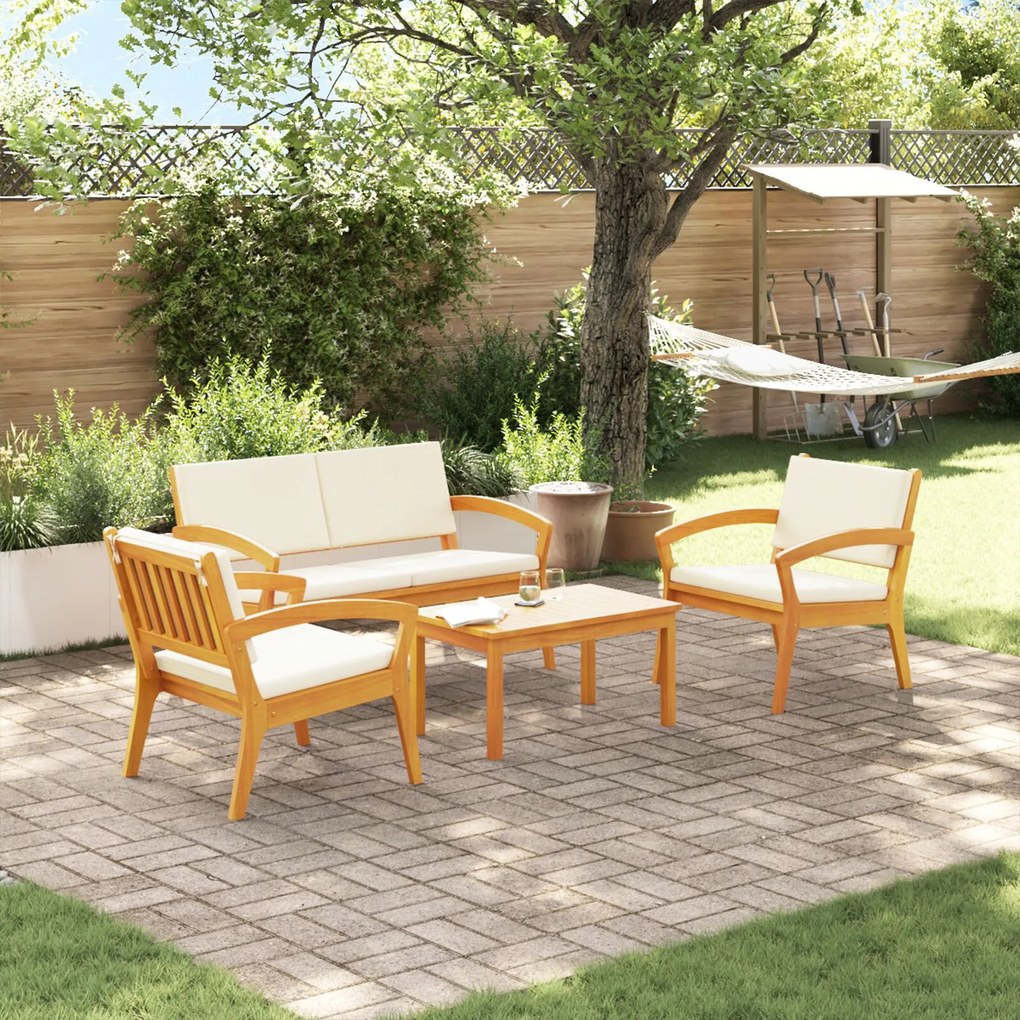 vidaXL Set bistro 4 pcs Maro 75 x 45 x 38cm Lemn masiv de acacia