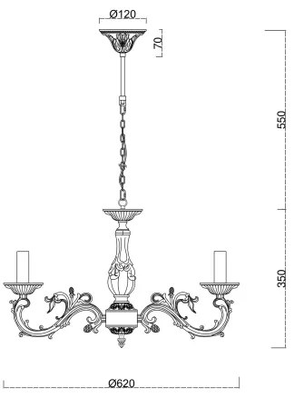 Lustră pe lanț Brilagi CLASSIC 6xE14/60W/230V alamă