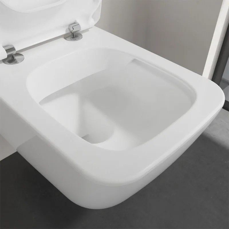 Set vas WC suspendat, Villeroy & Boch, Collaro, cu capac soft close și quick release, alb