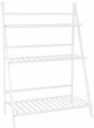 Suport de flori din bambus Nepel Tip 1 alb , 70 x40 x 96 cm