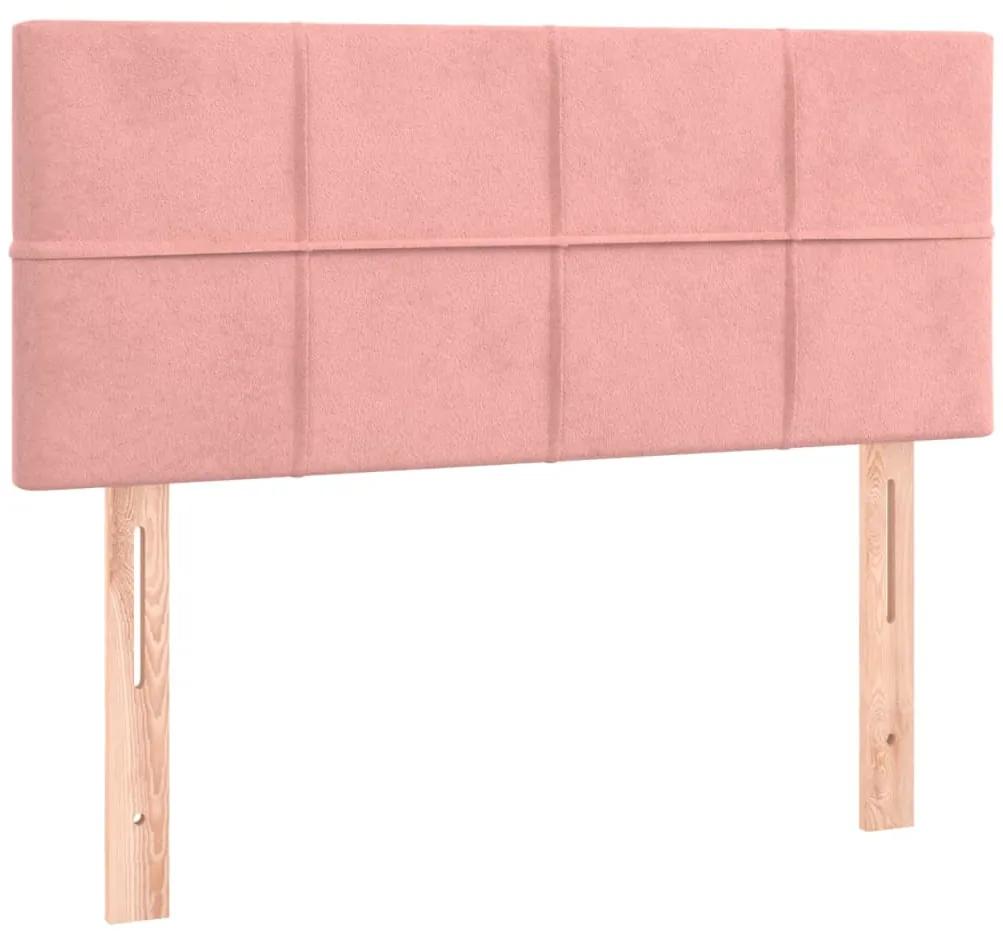 346017 vidaXL Tăblie de pat, roz, 80x5x78/88 cm, catifea