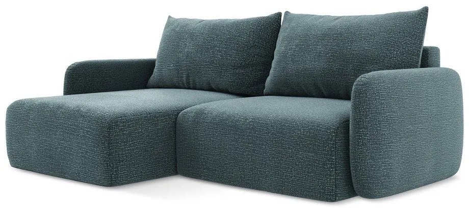 Colțar turcoaz extensibil/cu spațiu de depozitare (cu colț pe partea stângă) Kalena – Makamii