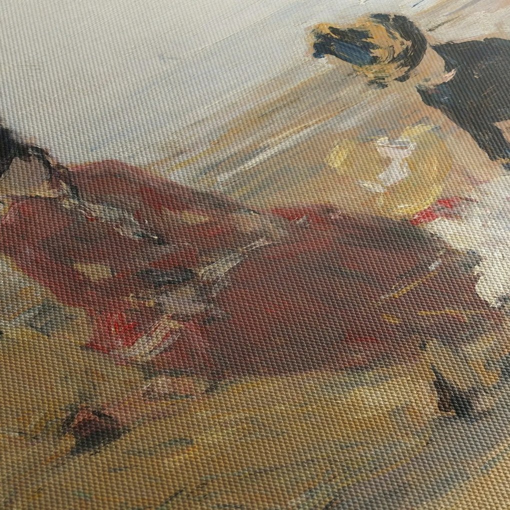 Tablou - Eugène Boudin, On the Beach, Trouville, reproducere (120x50 cm)