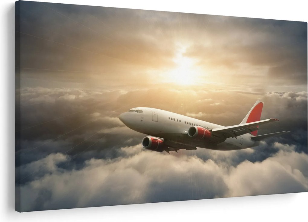 Tablou - Avion în nori (90x60 cm)