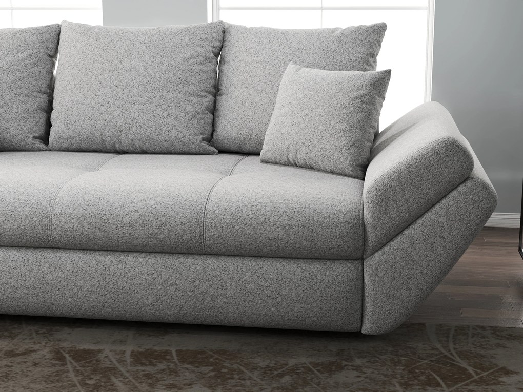 Canapea extensibilă dumonde cu ladă de depozitare si sezut confortabil din spuma high-density, Loana Euphoria Dove 250x100 cm