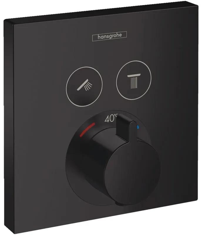 Baterie dus incastrata termostatata negru mat Hansgrohe, ShowerSelect