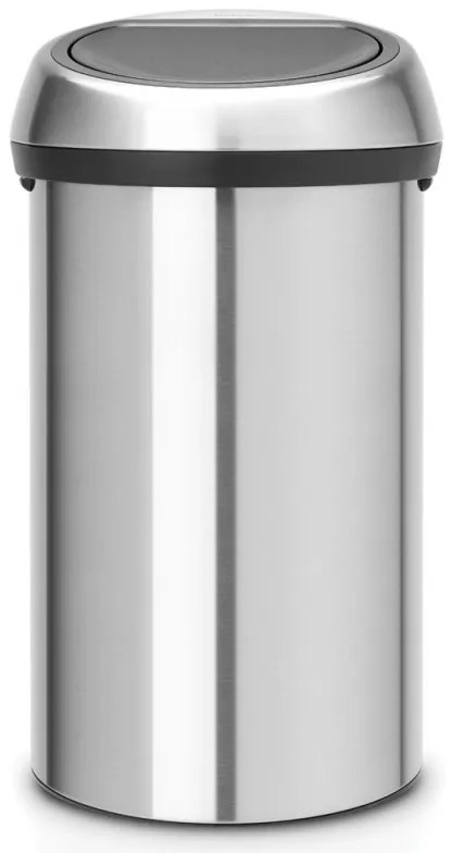 Cos de gunoi Brabantia Touch Bin 647245, 60 L, Inchidere lina si silentioasa, Inox mat