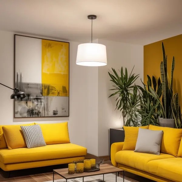 Brilagi - Lustră LED CERIA, pendul pe cablu, 1xE27/40W/230V, Ø 45 cm, albă