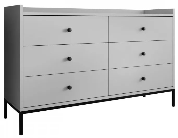 Comodă Tezarta 6SZ (Gri deschis + Negru) . 1103696