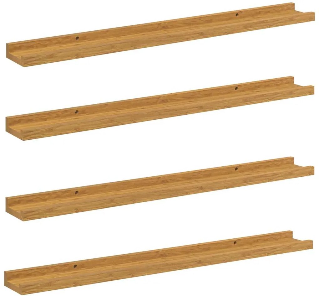 vidaXL Raft de perete cu raft 4 pcs Bej 80 x 9 x 3 cm Lemn compozit