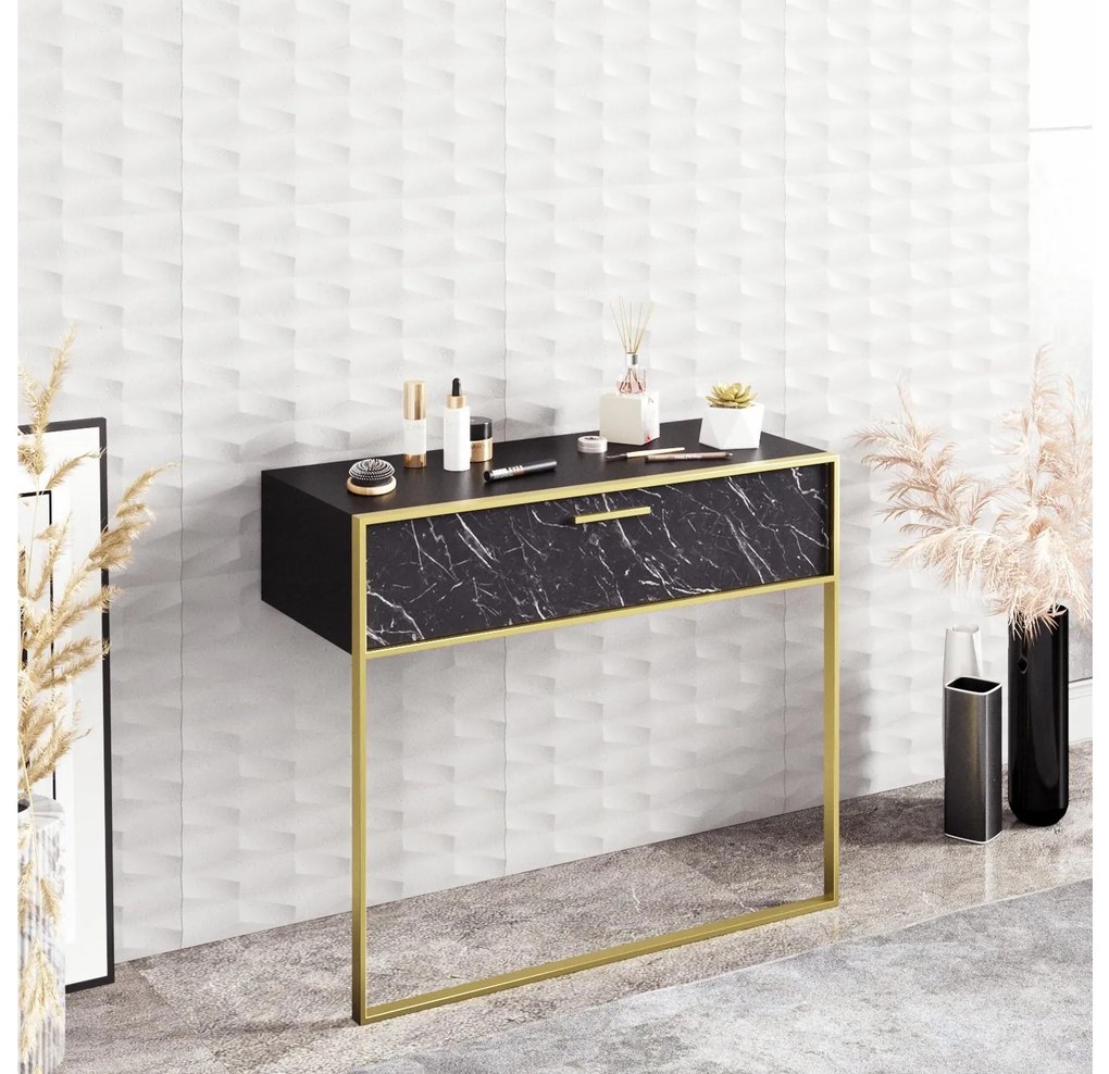 Măsuță consolă Poppy (auriu + negru). Promo -12%. 1102468