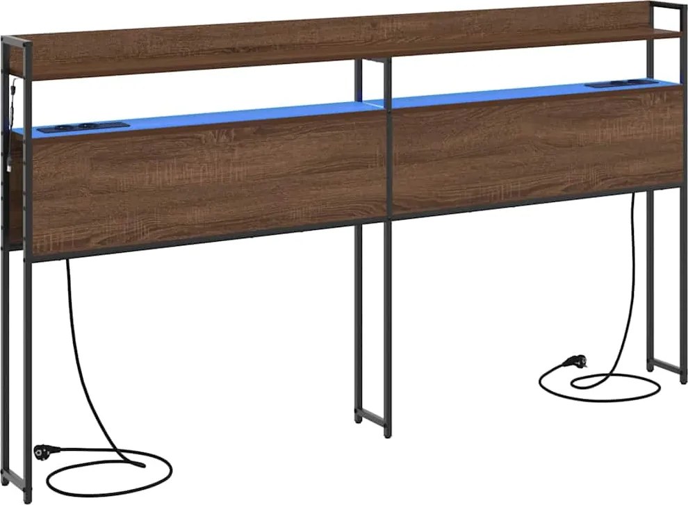 vidaXL Tăblie de depozitare cu raft Stejar brun 180 cm Lemn compozit