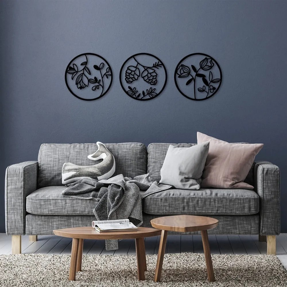 Decorațiune de perete din metal Floral – Wallity