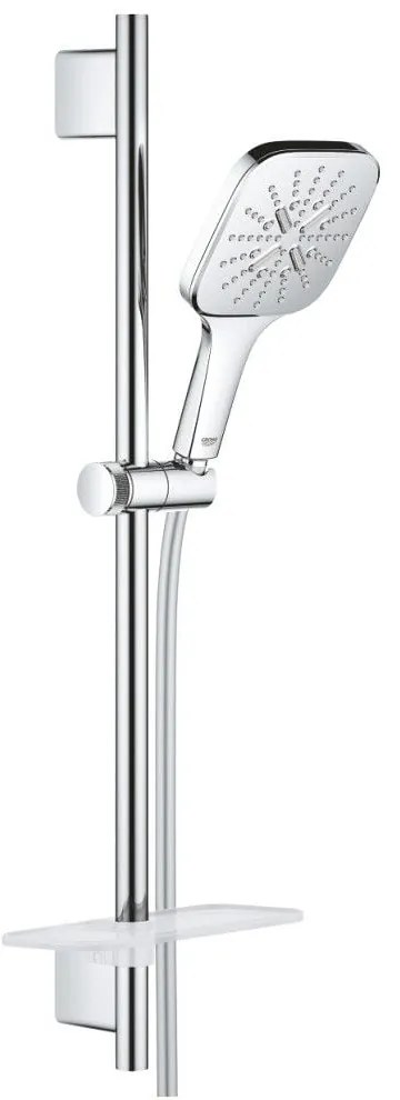 Grohe Rainshower Eco 9.5 SmartActive 130 Cube Set dus cu bara 60 cm si savoniera, crom