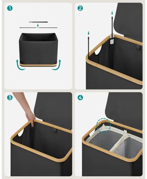 Coș pentru rufe TATE, negru