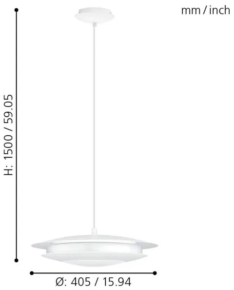 Eglo 98041 - Lustr LED RGB dimabil MONEVA-C pe cablu LED/18W/230V