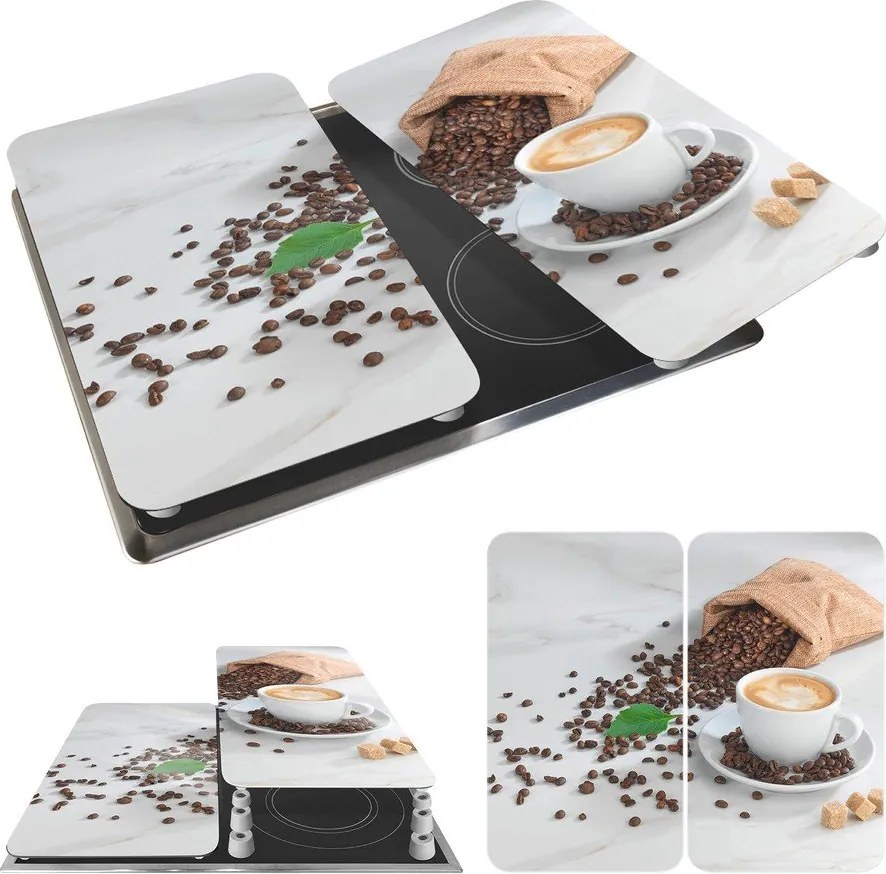 Protecții de aragaz 2 buc. din sticlă temperată 52x30 cm Café Aromatica – Maximex