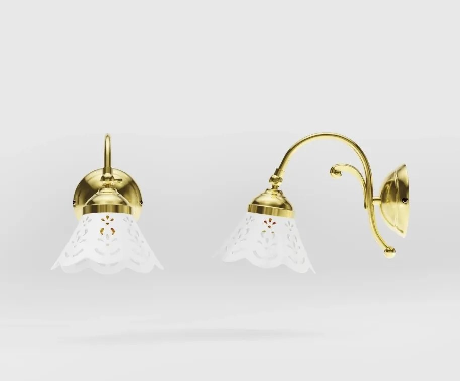 Aplica de perete din alama si abajur ceramic Zefira