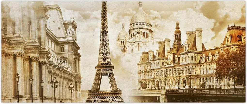 Tablou - Monumente din Paris (120x50 cm)