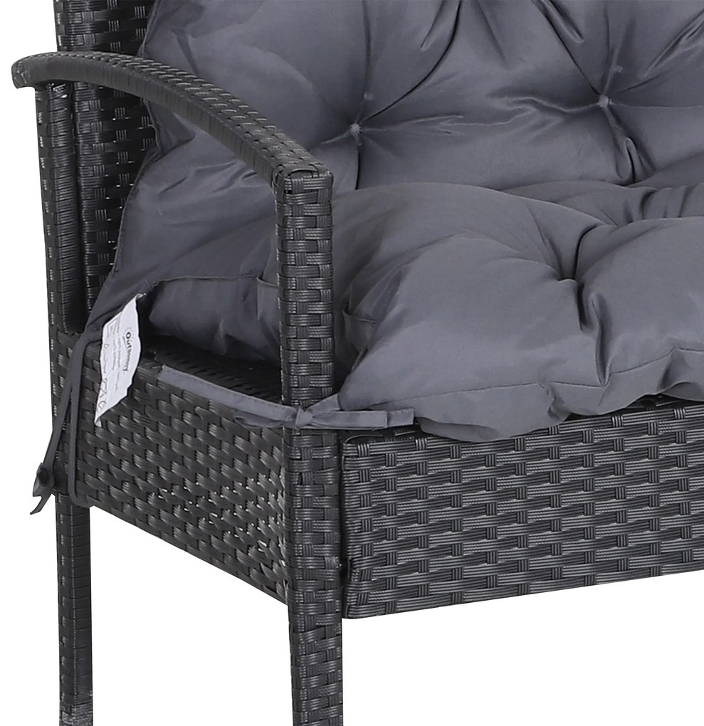 Pernă pentru banc de grădină Outsunny, pernă pentru balansoar, pernă pentru canapea 3 locuri mare confort 100 x 98 x 8 cm gri | Aosom Romania
