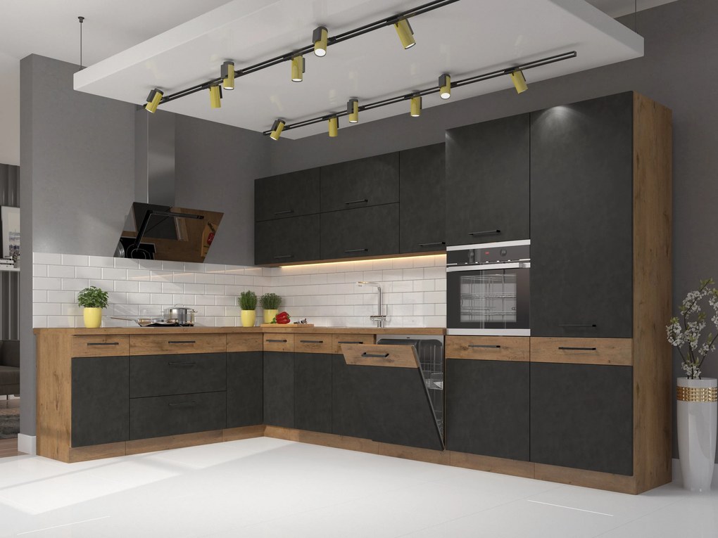 Dulap superior de bucătărie Virion 60 x 60 GN-72 1F (45°) (stejar lancelot + gri). 1032604