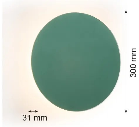 Aplică LED OREGON PLUS LED/6W/230V 3000K 30 cm verde Argon 8325