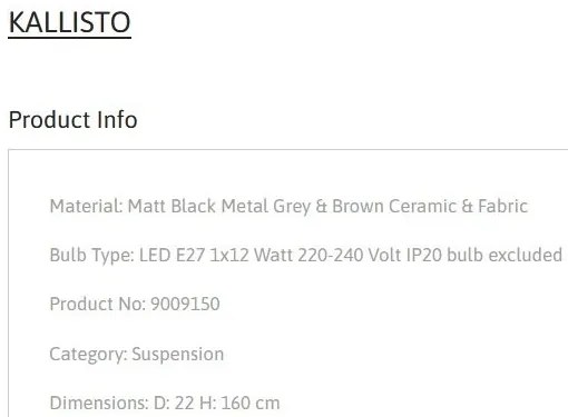Lustra design modern KALLISTO