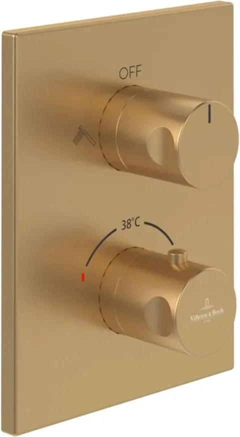 Baterie dus termostatata Villeroy&Boch Angular auriu periat fara corp ingropat