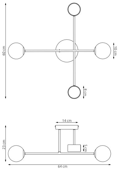 Plafonieră aplicată HOLON 2xG9/8W/230V + 2xGX53/12W albă