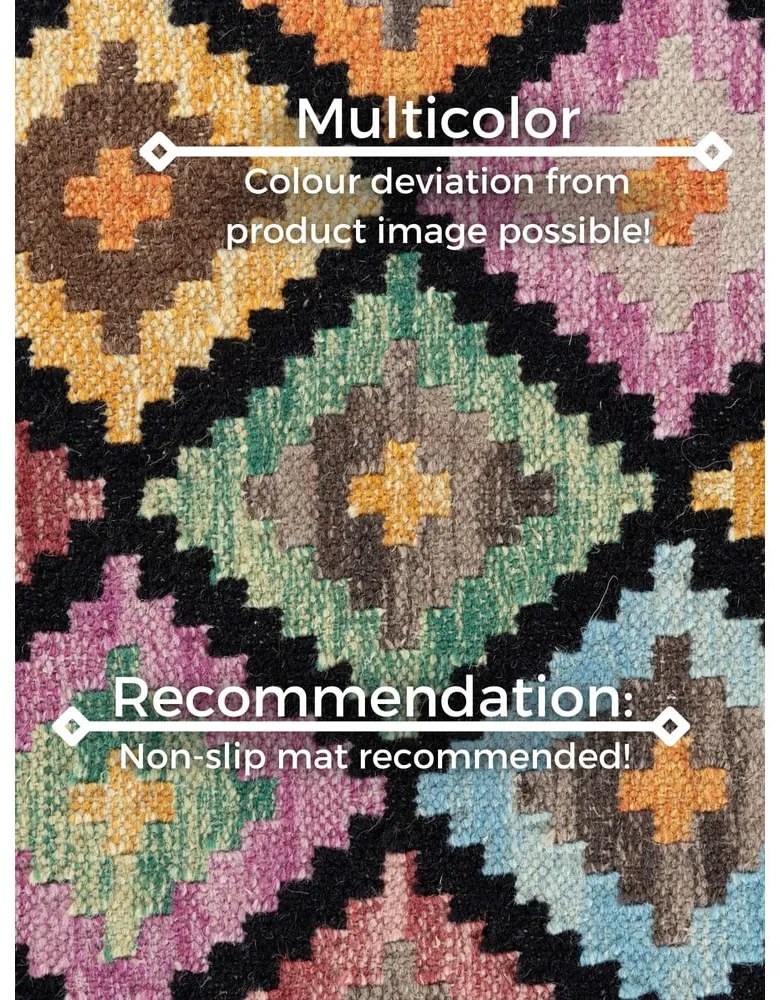 Covor tip traversă reversibil, țesut manual din lână 60x190 cm Kamal Zara – Nouristan