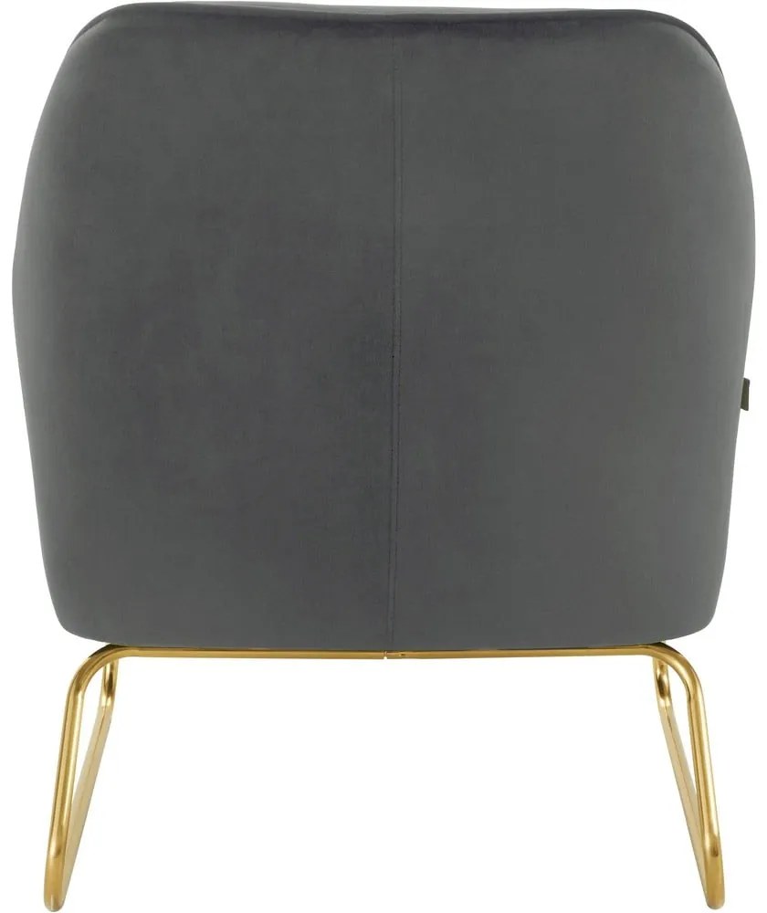 Fotoliu gri cu tapițerie din catifea Joshua - Støraa