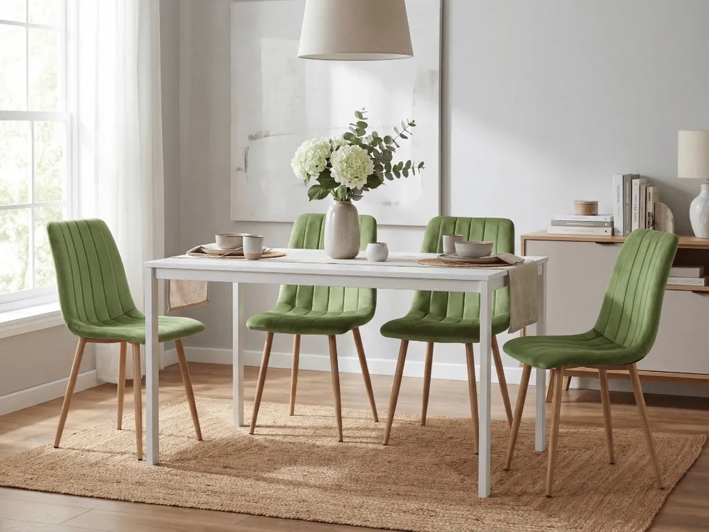 OFERTA Scaun din catifea verde deschis LAVA II. calitate