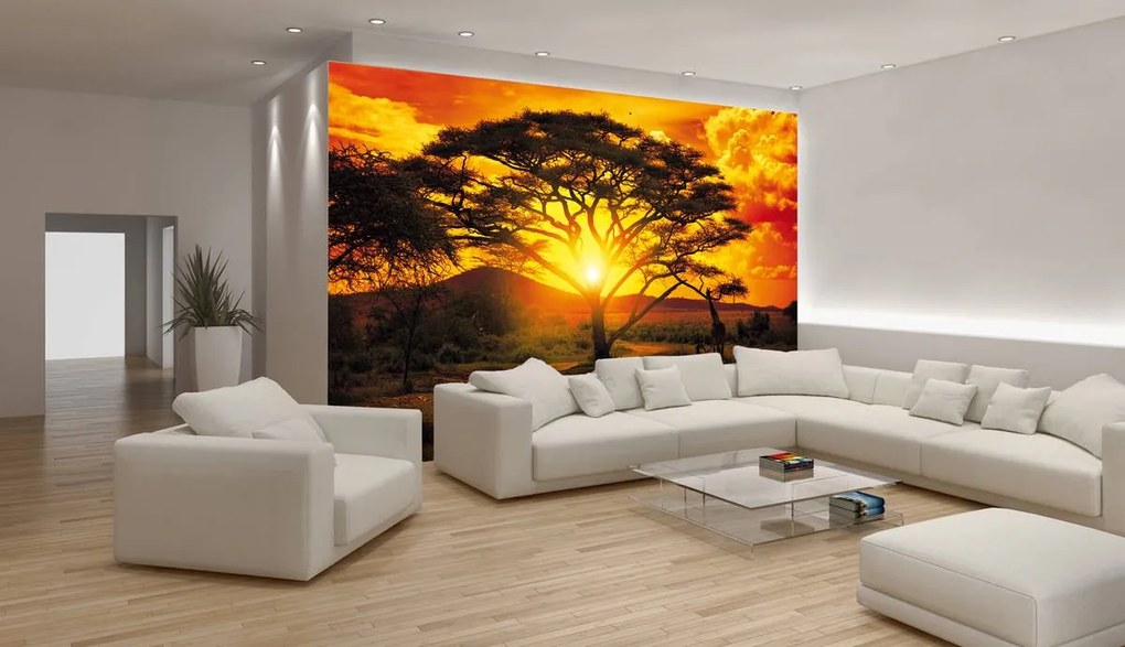 Fototapet - Apus de soare peisaj (152,5x104 cm)