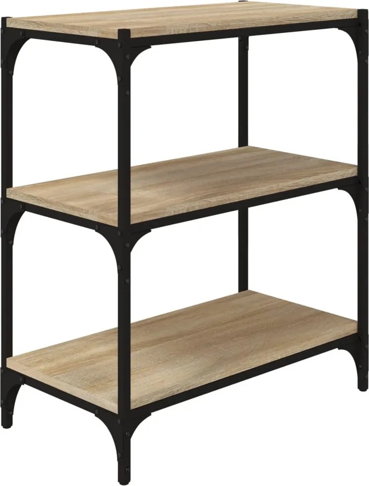 vidaXL Raft cărți, stejar sonoma 60x33x70,5 cm, lemn prelucrat și oțel