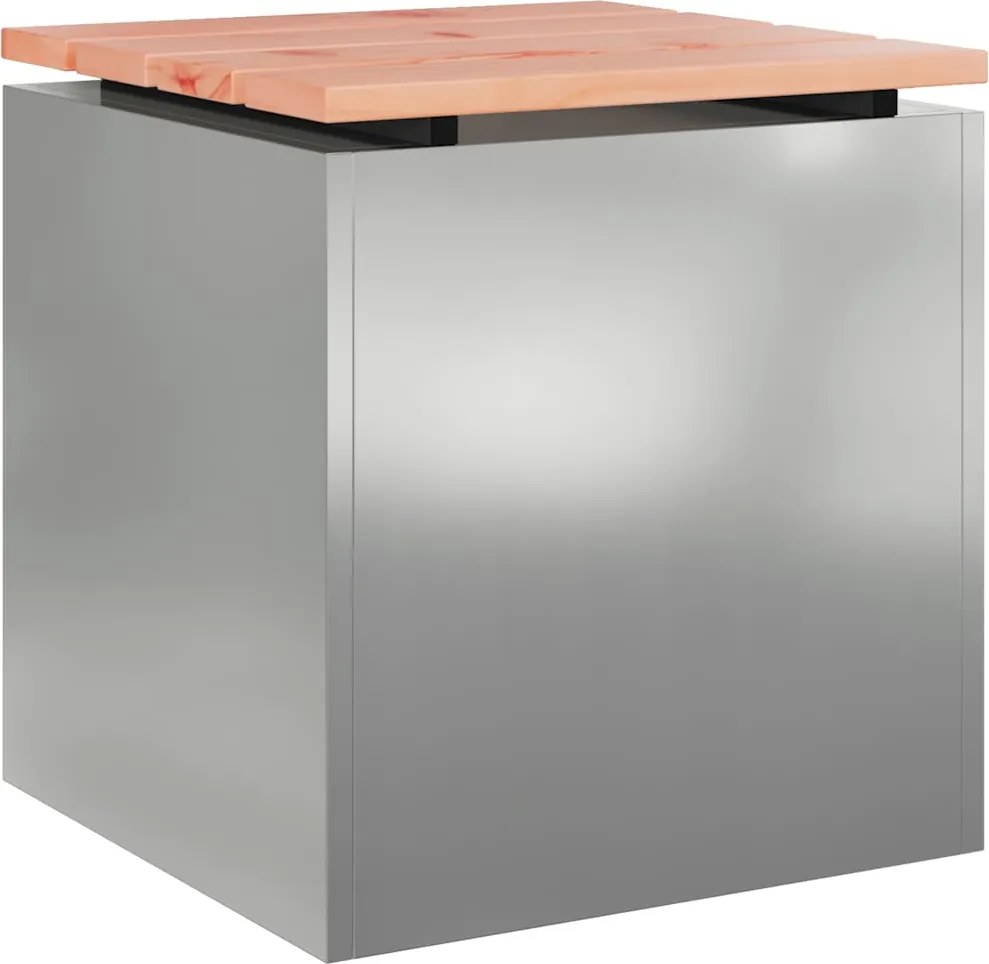 vidaXL Bancă de grădină Argintiu 40 x 40 x 43 cm Oțel galvanizat