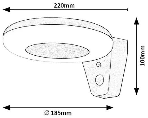 Rabalux 77010 - Lampă solară LED cu senzor CERTOVO LED/4W/3,7V IP44