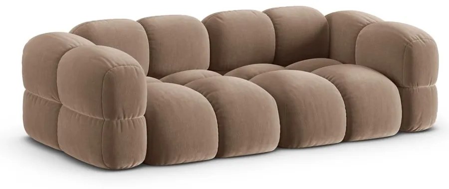 Canapea maro cu tapițerie din catifea 250 cm Loretto – Cosmopolitan Design