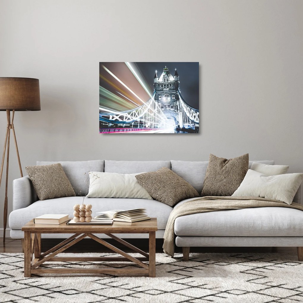 Tablou pe sticlă cu Tower Bridge (70x50 cm)