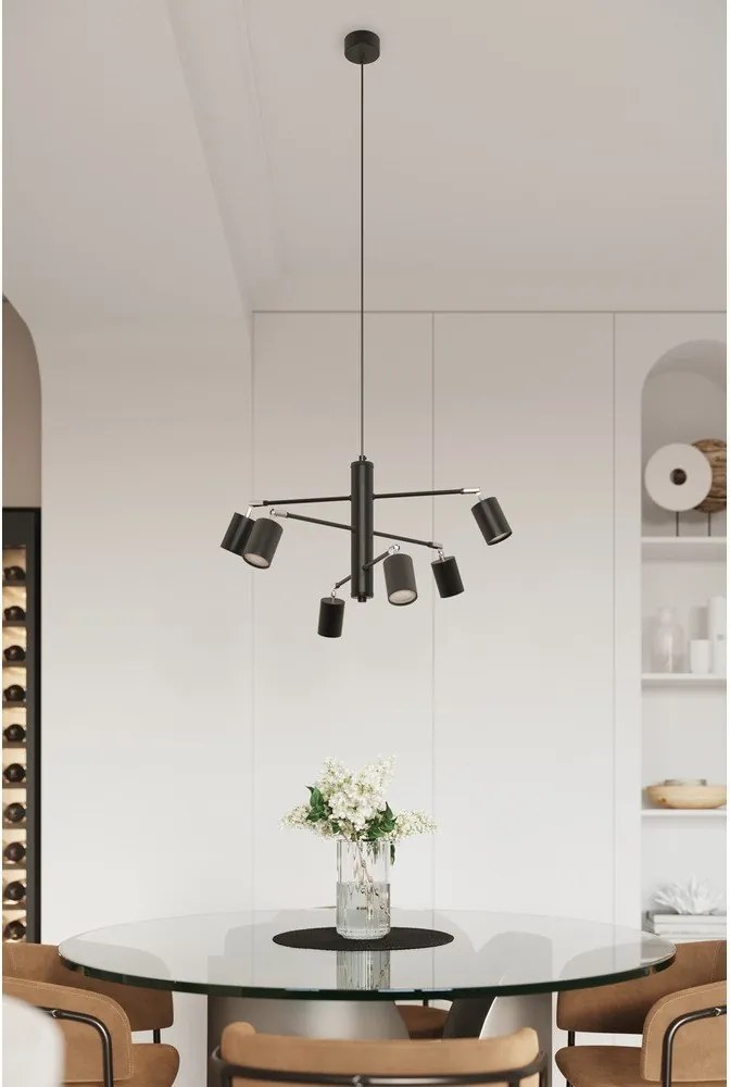 Lustră neagră din metal Virta – Sollux