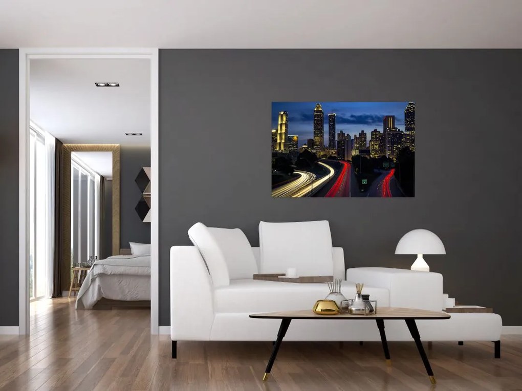 Tablou cu orașul nocturn (90x60 cm)