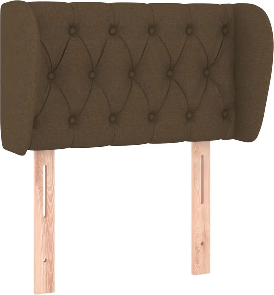 vidaXL Tăblie de pat cu aripioare maro închis 83x23x78/88 cm textil