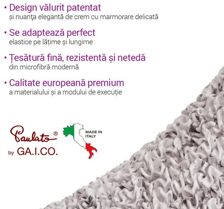 Huse bielastice VITTORIA smântânii fotoliu clasic (l. 60 - 110 cm)