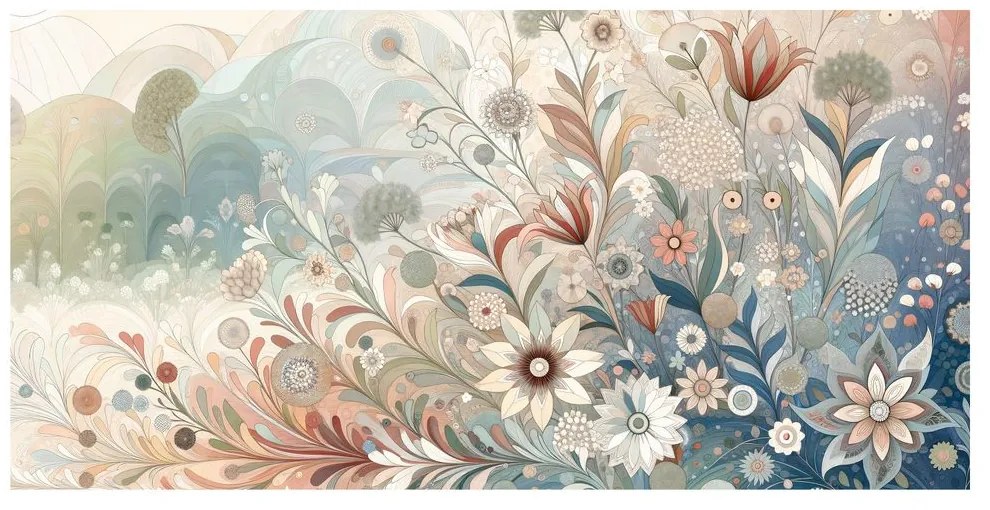 Tablou compoziție florală stilizată
