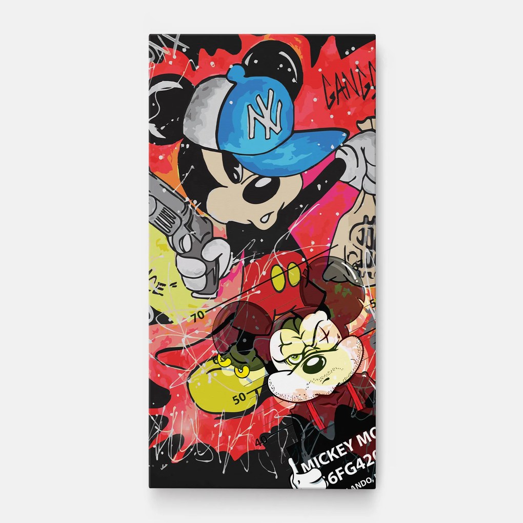 Tablou Canvas, 50x100cm, Dormitor si Living, Moderne, Digitale, Gangsta Mickey