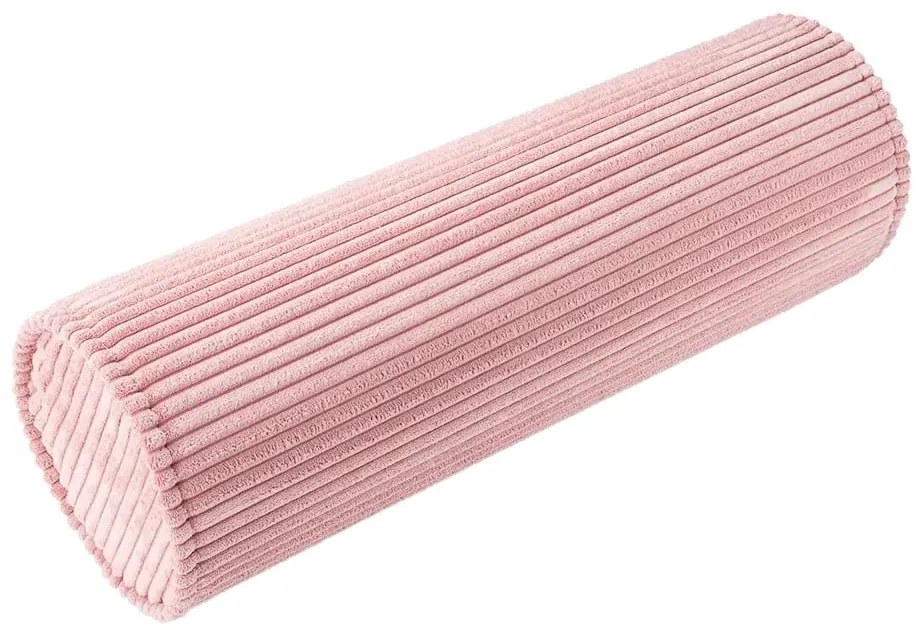 Pernă decorativă pentru copii roz cu tapițerie din catifea reiată Roll – Wigiwama